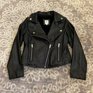GAP Kids Faux Leather Moto Biker Jacket